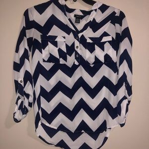 Navy blue 3 quarter sleeve blouse